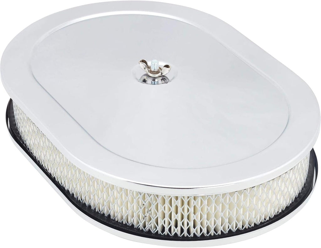 Oval 12 Inch Chrome Air Cleaner Pack of 2 L6656