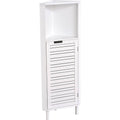 White Louver Door Bathroom Corner Cabinet F496