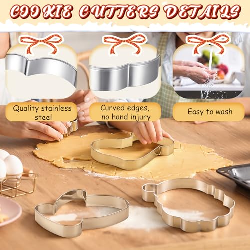6 Pcs Large Stainless Steel Christmas Cookie Cutters N44972