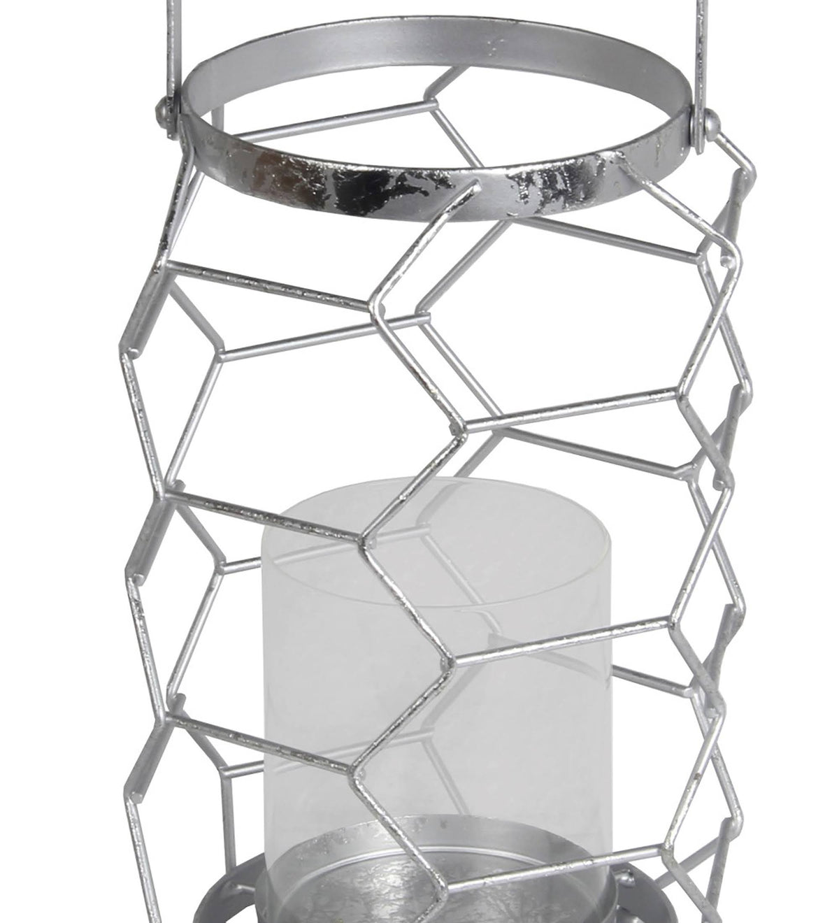 Silver Leaf Metal Candle Holder D341