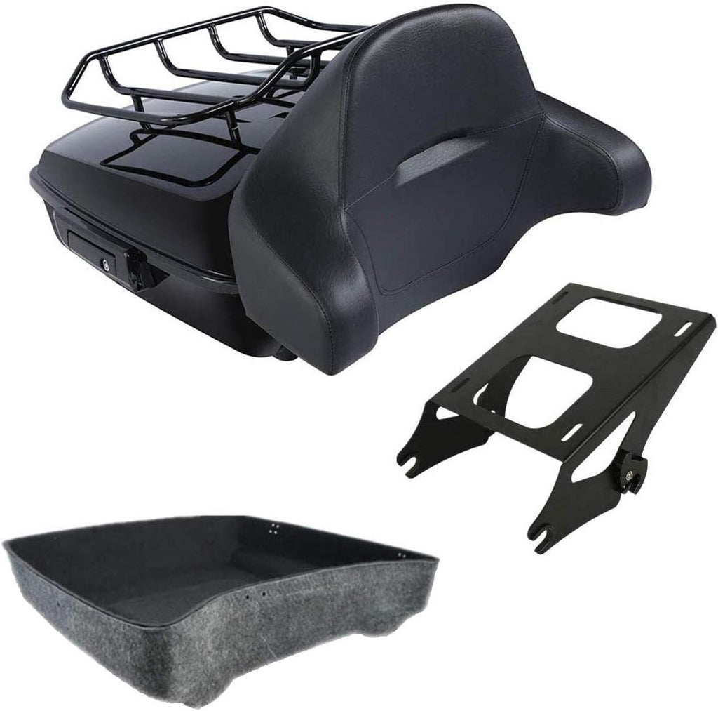 Chopped Tour Pack Trunk with Backrest Pad and Mounting Rack T96427