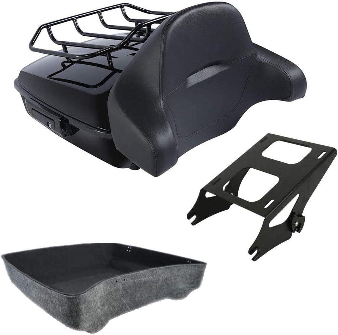 Chopped Tour Pack Trunk with Backrest Pad and Mounting Rack T96427