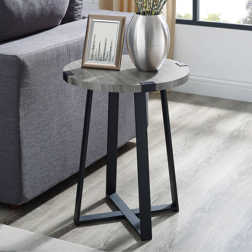Slate Gray Round Side Table N68054