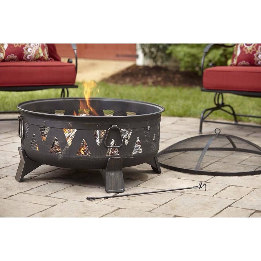 Antique Black Steel Wood-Burning Fire Pit Y240