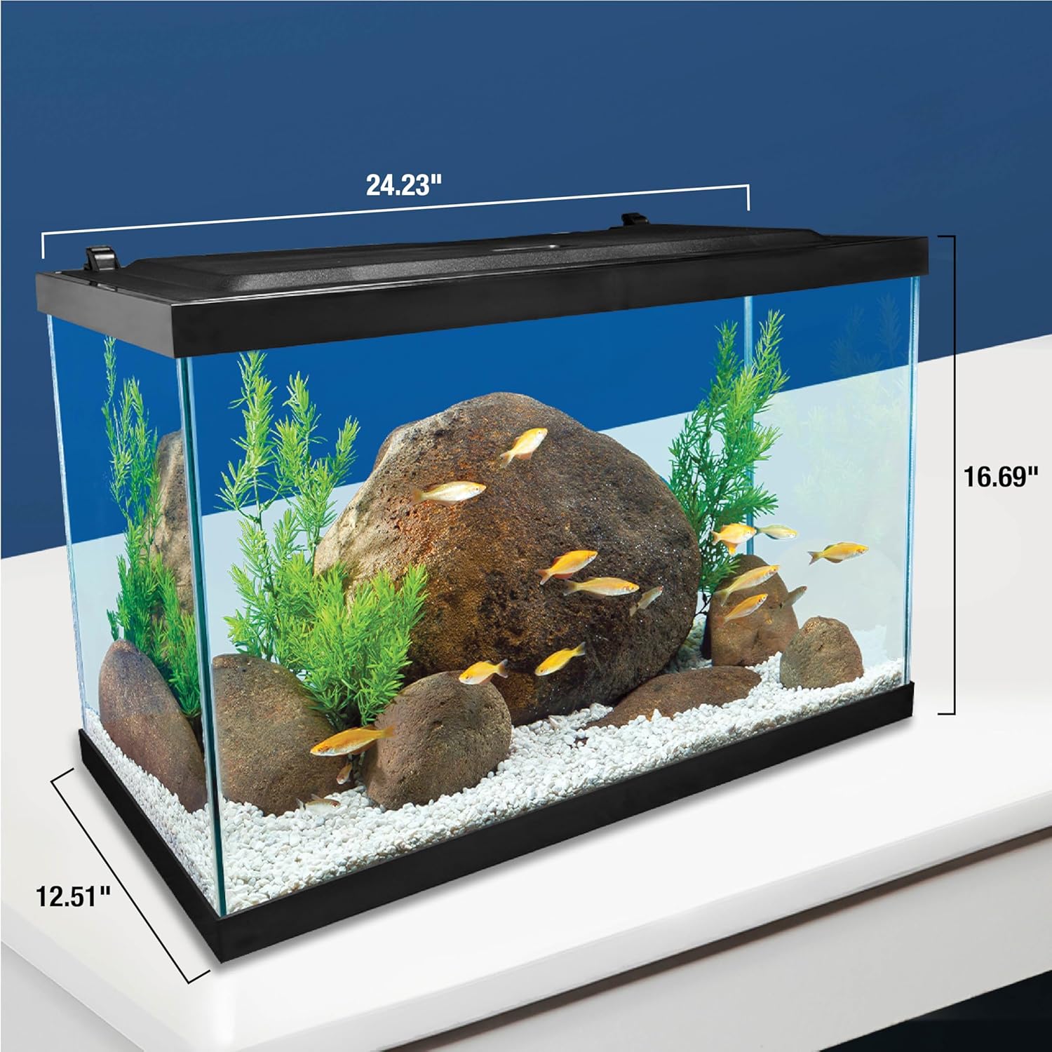 20 Gallon Complete Tropical Fish Tank Kit with LED Lighting X4371