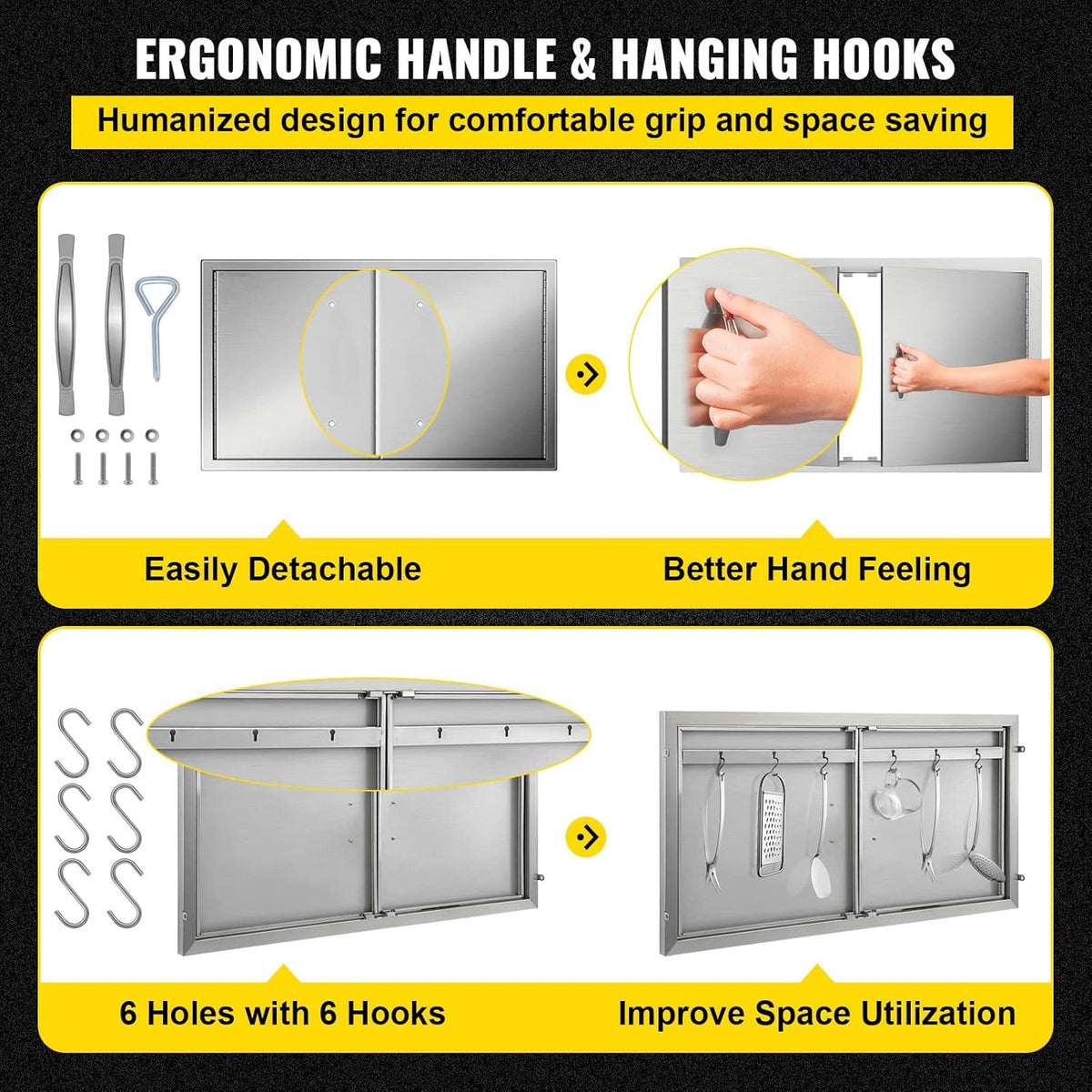 Stainless Steel Double BBQ Door 39W x 26H Inch R68847