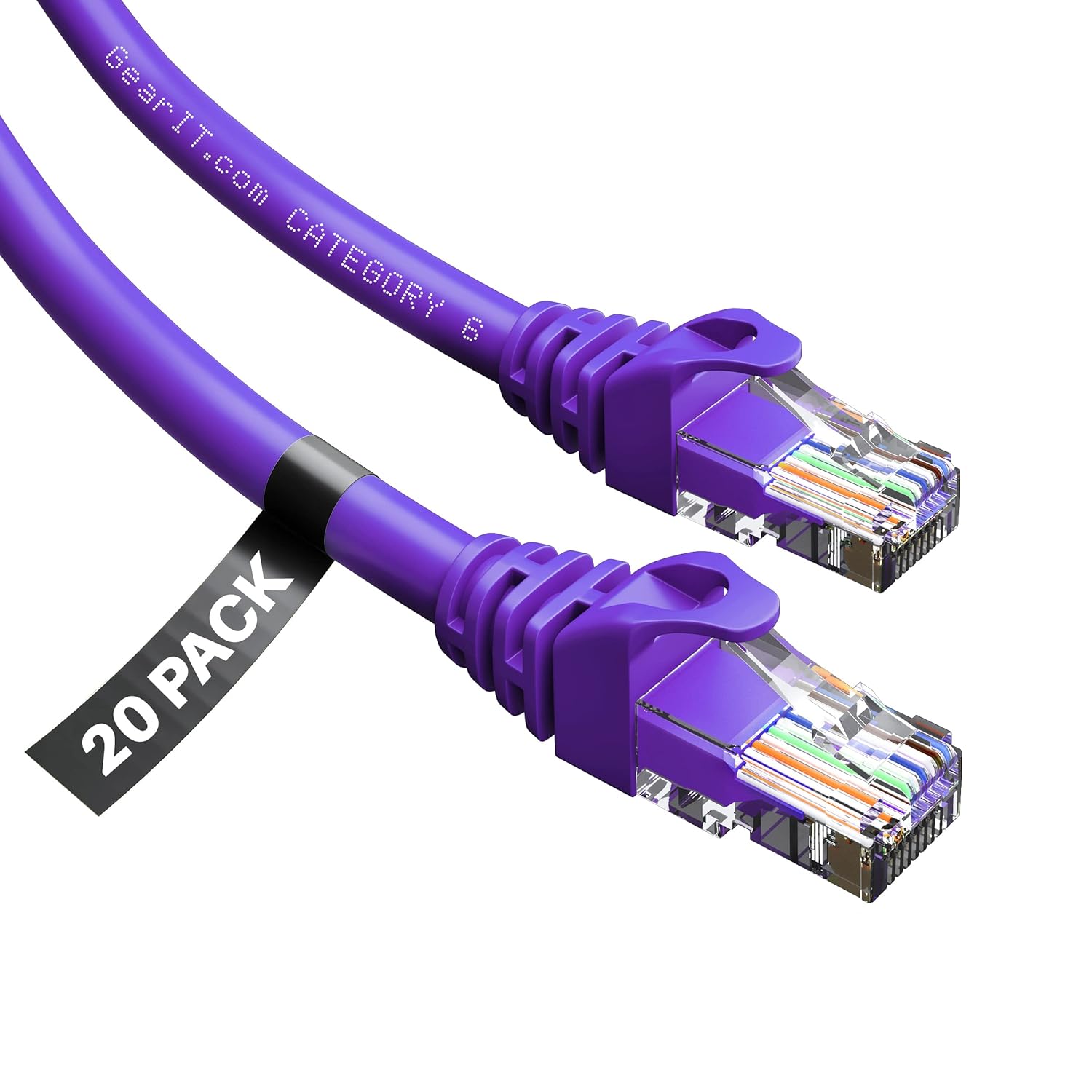 Purple Cat6 Ethernet Patch Cable 50-Pack 3ft G231