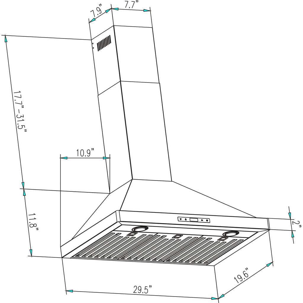 2 Piece Gas Cooktop and Wall Mount Range Hood Z868