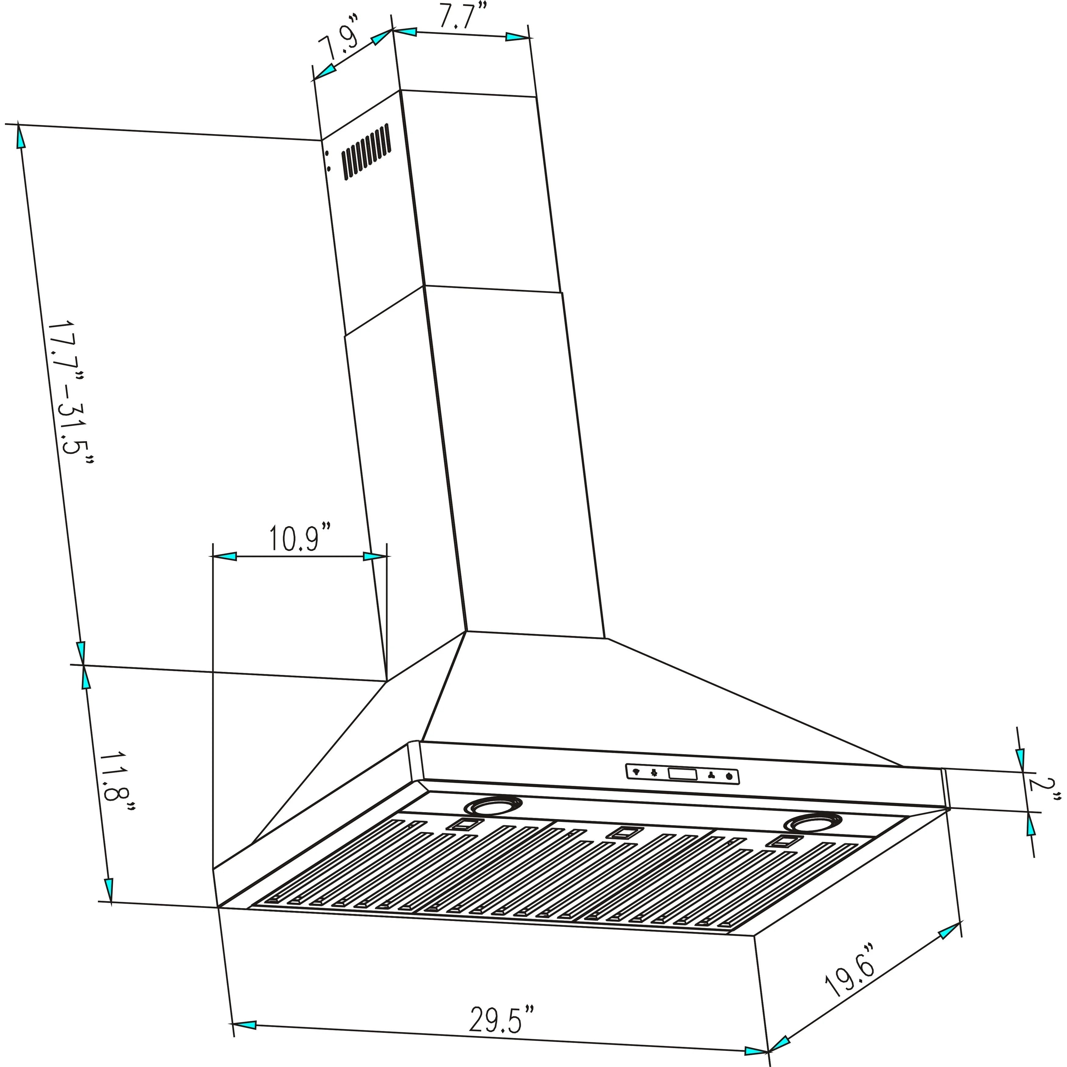 2 Piece Gas Cooktop and Wall Mount Range Hood Z868