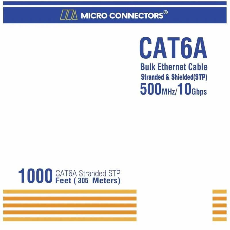 1000 ft. Stranded Shielded STP Cat6a Bulk Ethernet Cable Blue R205689