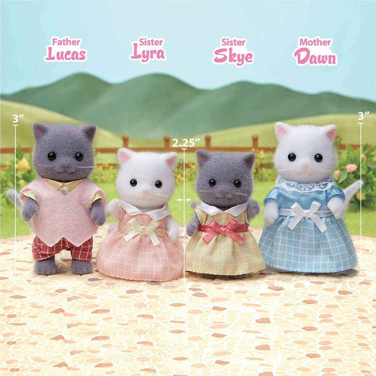 Persian Cat Family, Set of 4 Doll Figures R3100