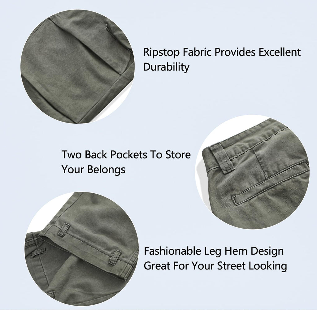 Women's Relaxed Fit Cargo Pants with Zipper Pockets O68076