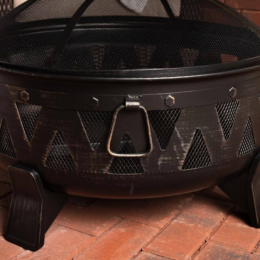Antique Black Steel Wood-Burning Fire Pit Y240