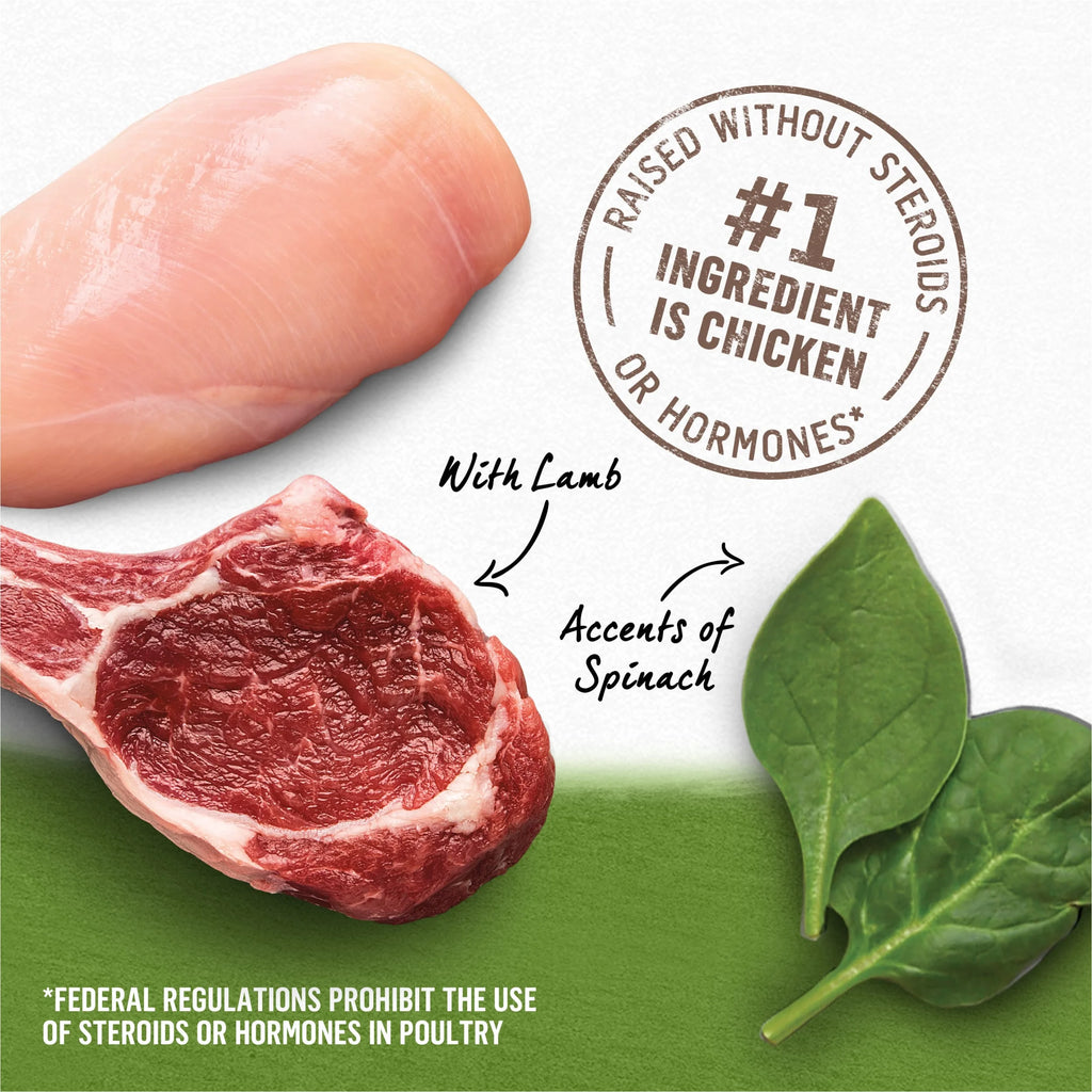 13 oz Cans (12 Pack) Wet Dog Food Chicken Lamb Spinach Y95852