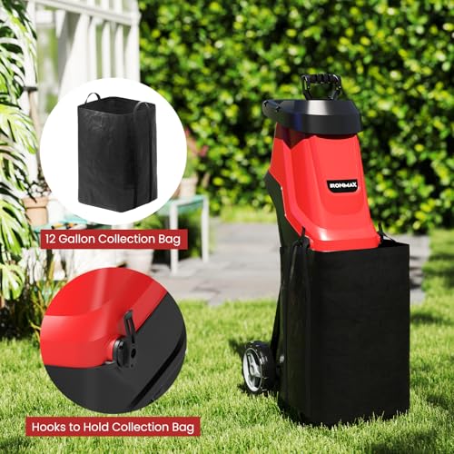 15 Amp Corded Electric Wood Chipper Shredder with Collection Bag V829350