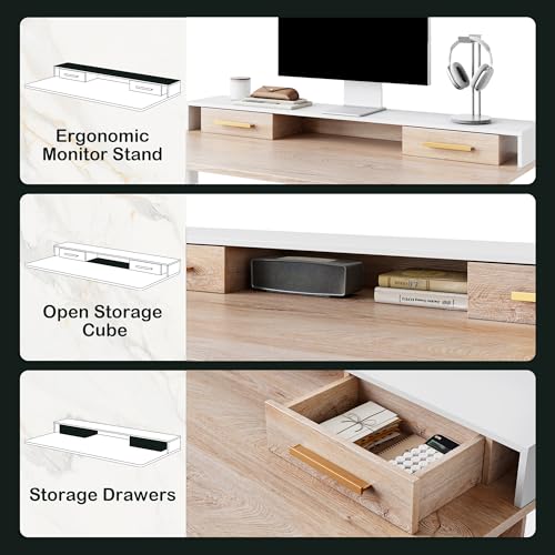 47.2 x 23.6 Inch Electric Height Adjustable Standing Desk with 4 Drawers H24395
