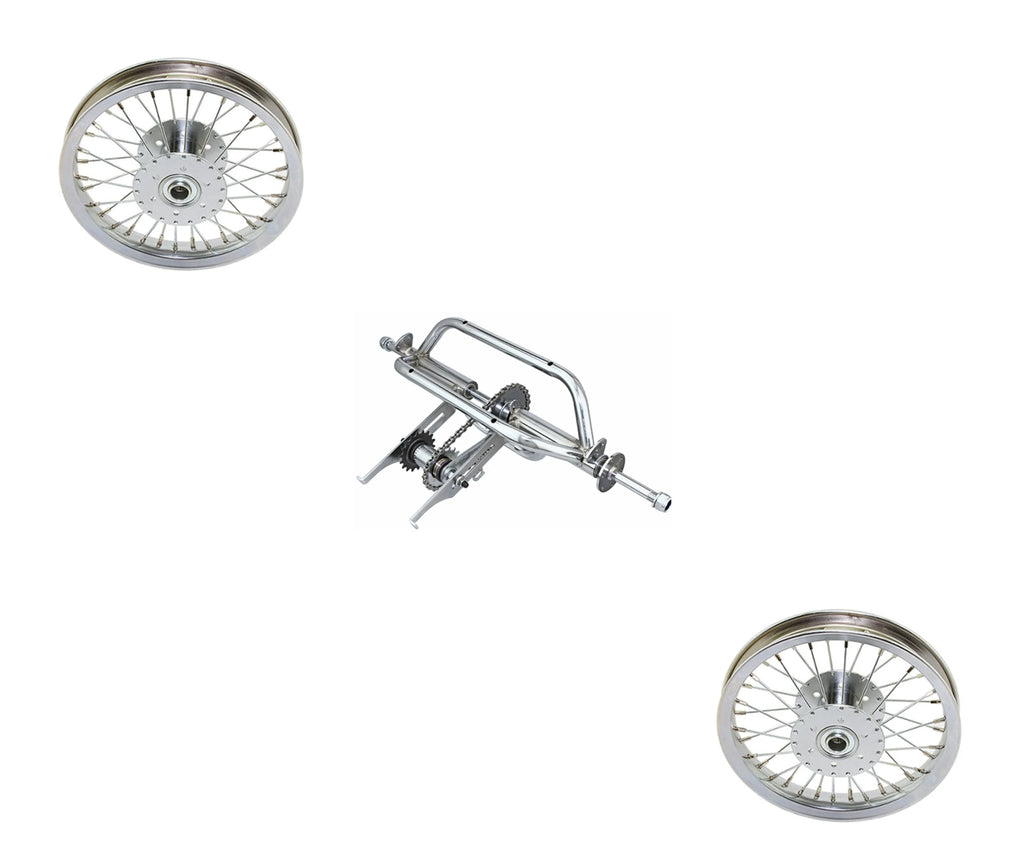12 inch Bicycle Trike Conversion Kit with Two 12" Hollow-Hub 36 Spoke Wheels Q49681