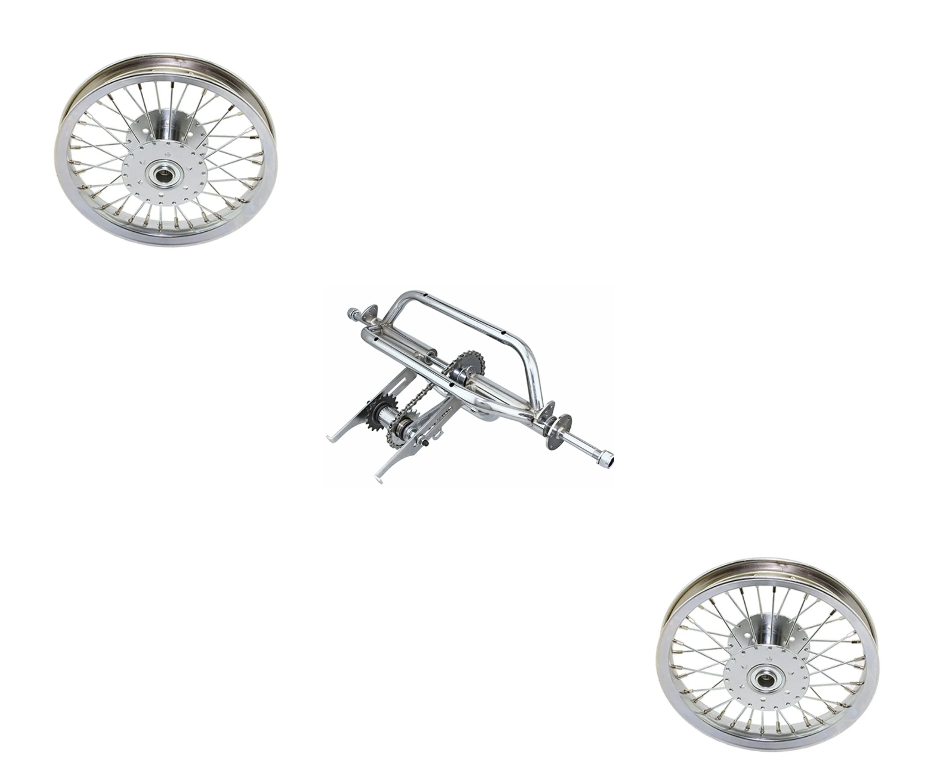 12 inch Bicycle Trike Conversion Kit with Two 12" Hollow-Hub 36 Spoke Wheels Q49681