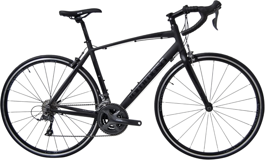 Matte Black Aluminum Road Bike with Carbon Fork T40186