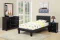 Black Faux Leather Headboard Full Bed D438