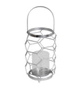 Silver Leaf Metal Candle Holder D341