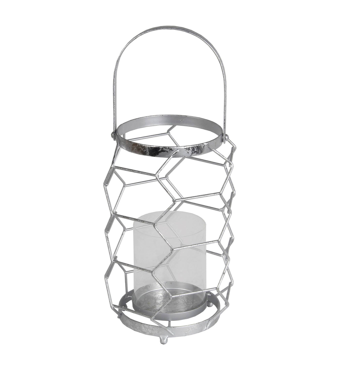 Silver Leaf Metal Candle Holder D341