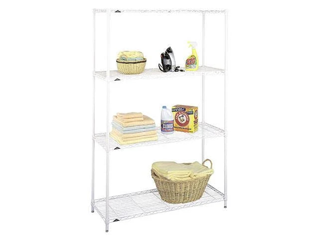 White Epoxy Finish Wire Bookcase W31355