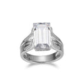 Cubic Zirconia Cathedral Engagement Ring in Rhodium Plated Sterling Silver M648456