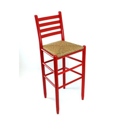 Red Wood Ladder Back Bar Stool M486561