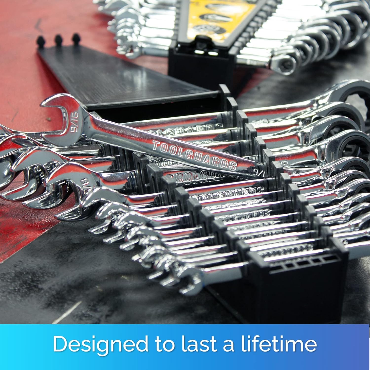 26 Pieces Ratcheting Wrench Set with Rack Organizer K714