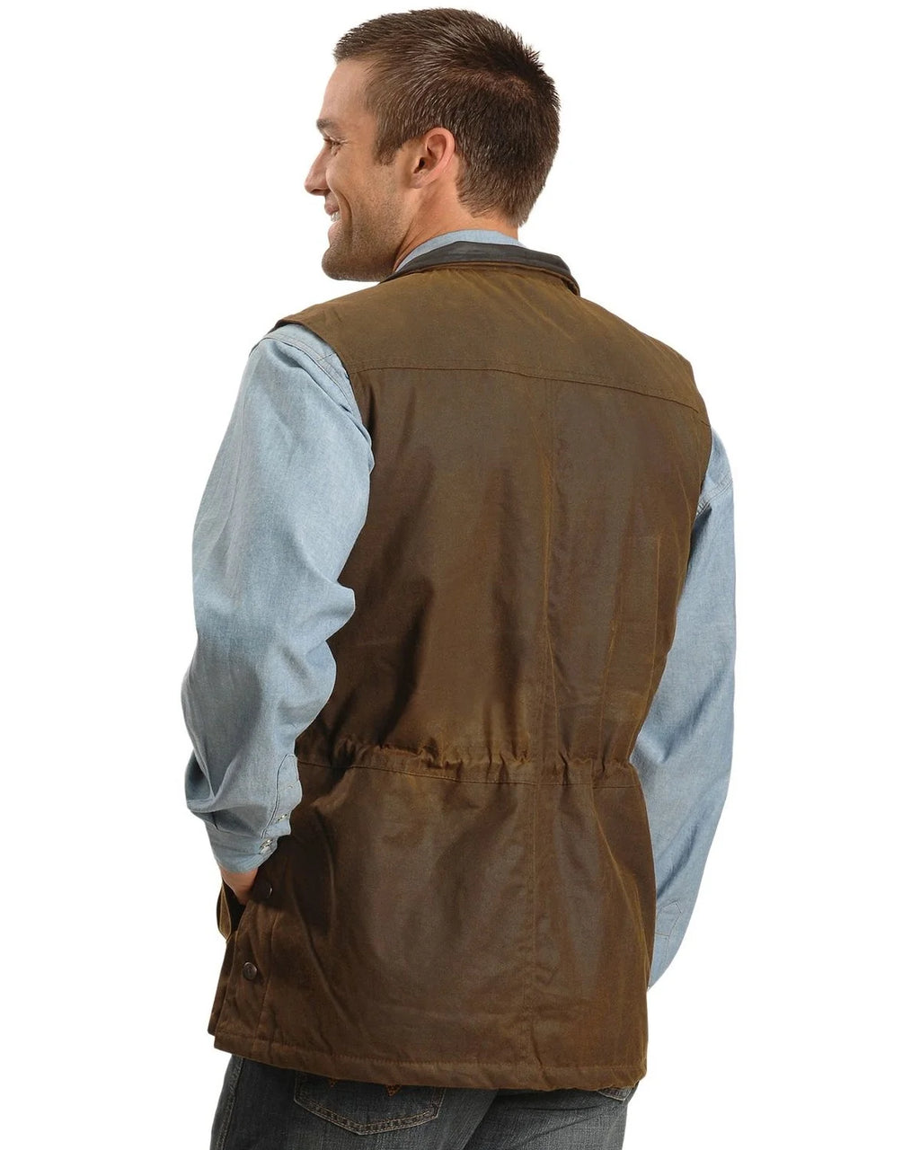 Brown Medium Oilskin Vest Y539