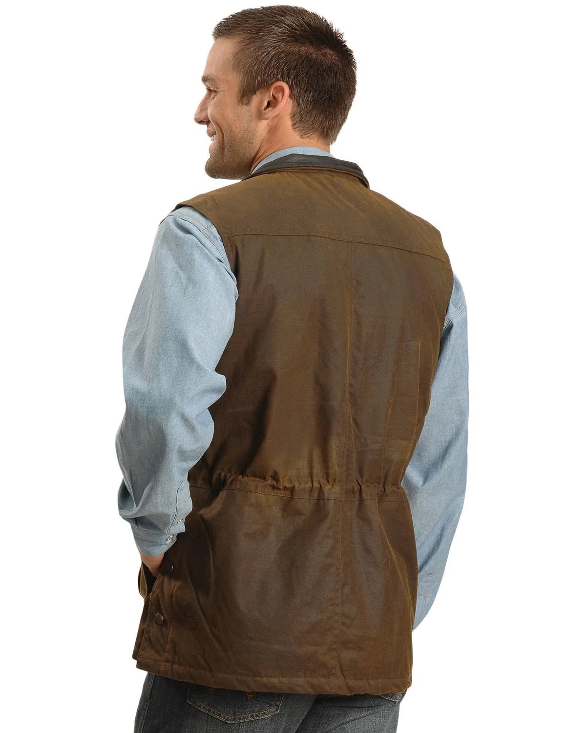 Brown Medium Oilskin Vest Y539