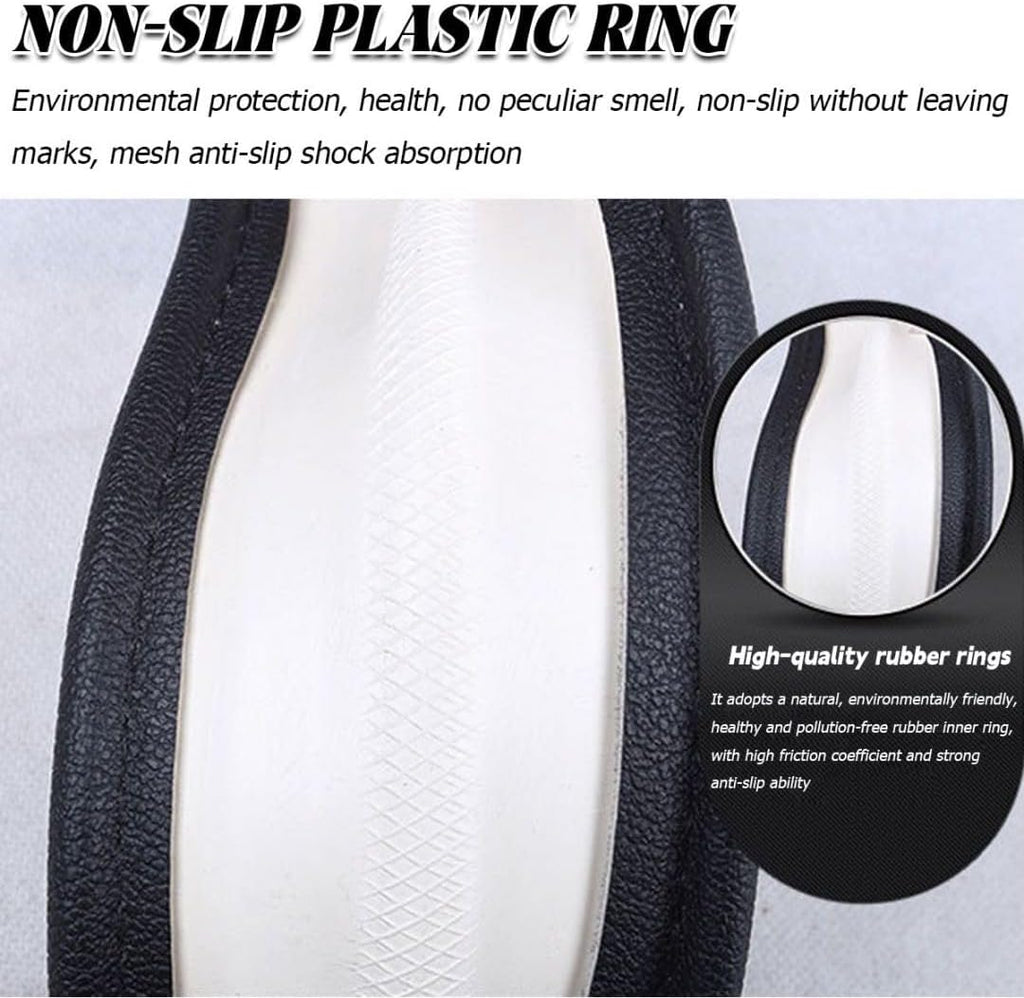 Beige 14.5-15 Inch Leather Steering Wheel Cover B262440