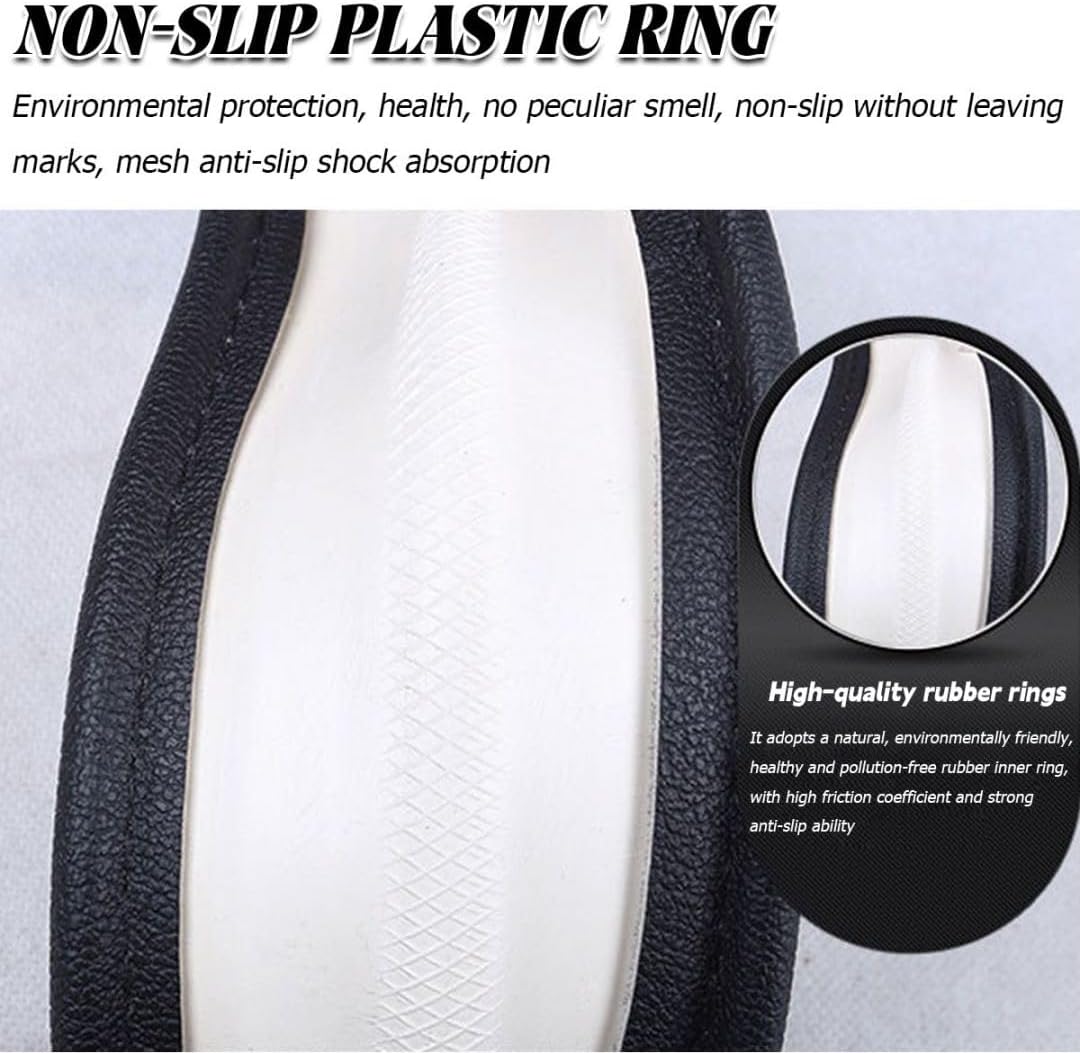 Beige 14.5-15 Inch Leather Steering Wheel Cover B262440