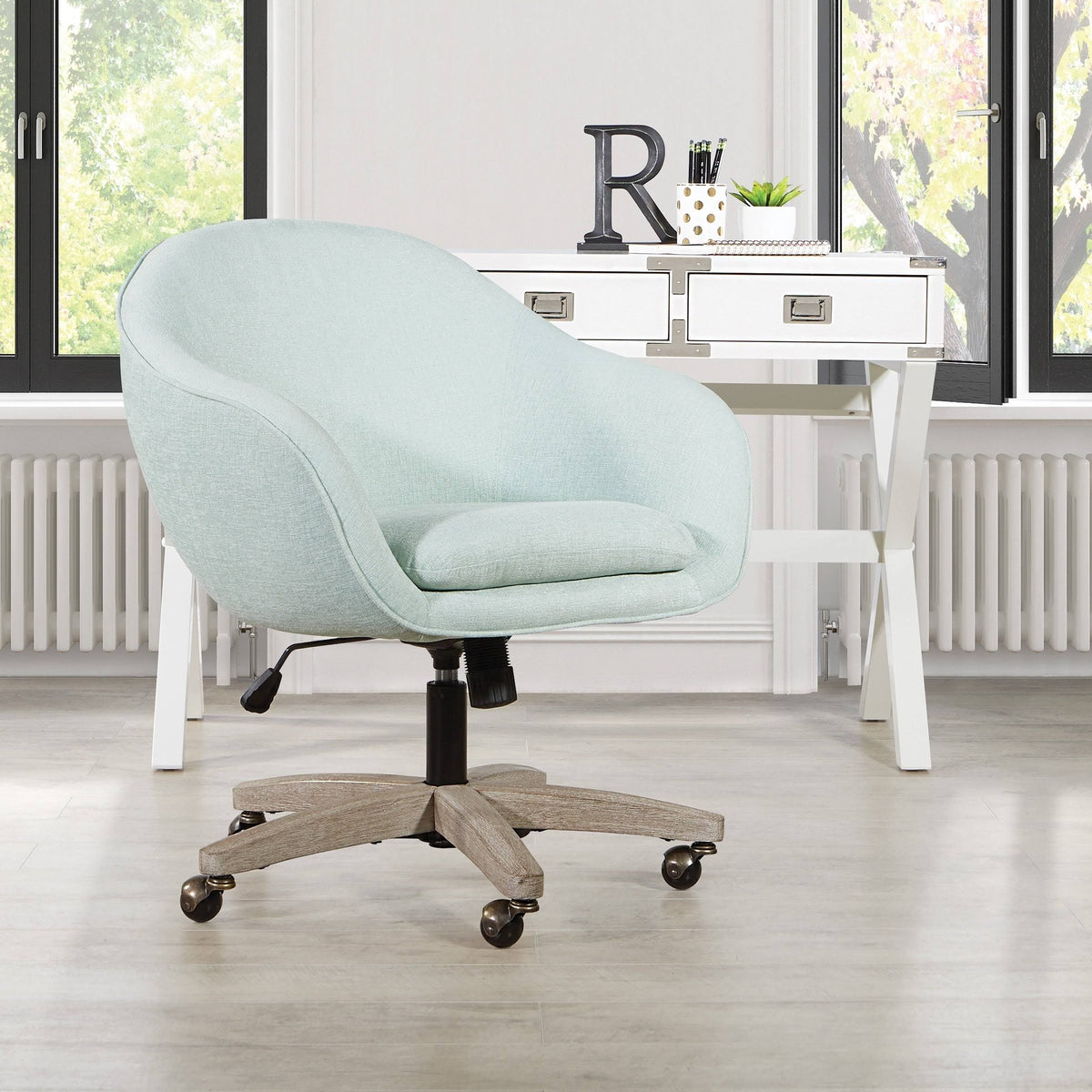 Mint Green Plush Office Chair Q724