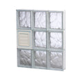 Frameless Wave Pattern Glass Block Window with Dryer Vent I677