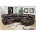 5pcs Brown Bonded Leather Reclining Sofa Set X4246