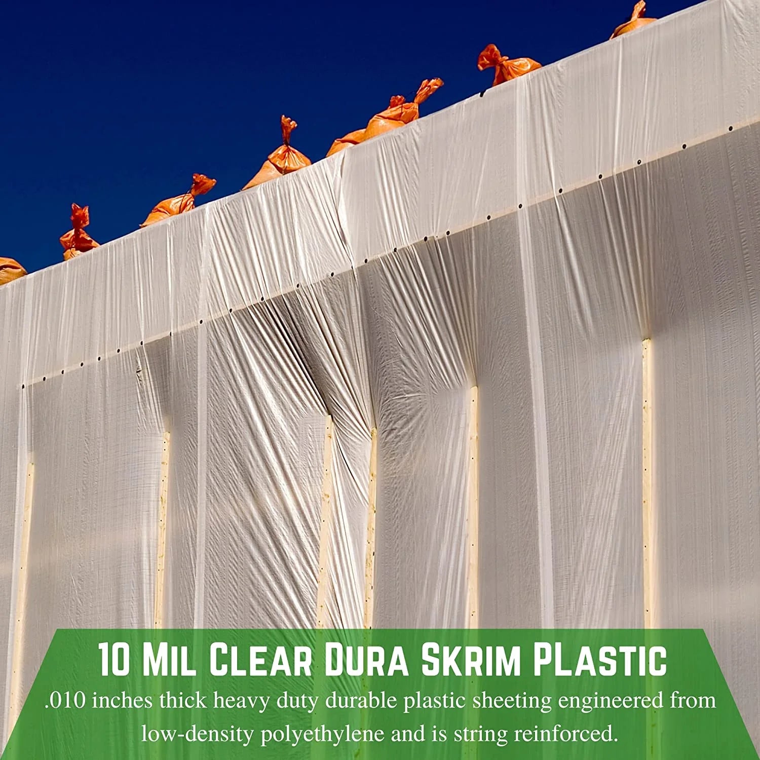 10 Mil UV-Rated Clear Polyethylene Sheeting Roll U35391