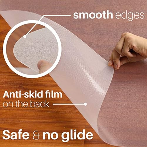 Clear Vinyl Plastic Floor Runner, 1.5mm Thick Non-Skid Waterproof Transparent Carpet Protector Mat (80x180cm) N5506