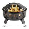 Antique Black Steel Wood-Burning Fire Pit Y240