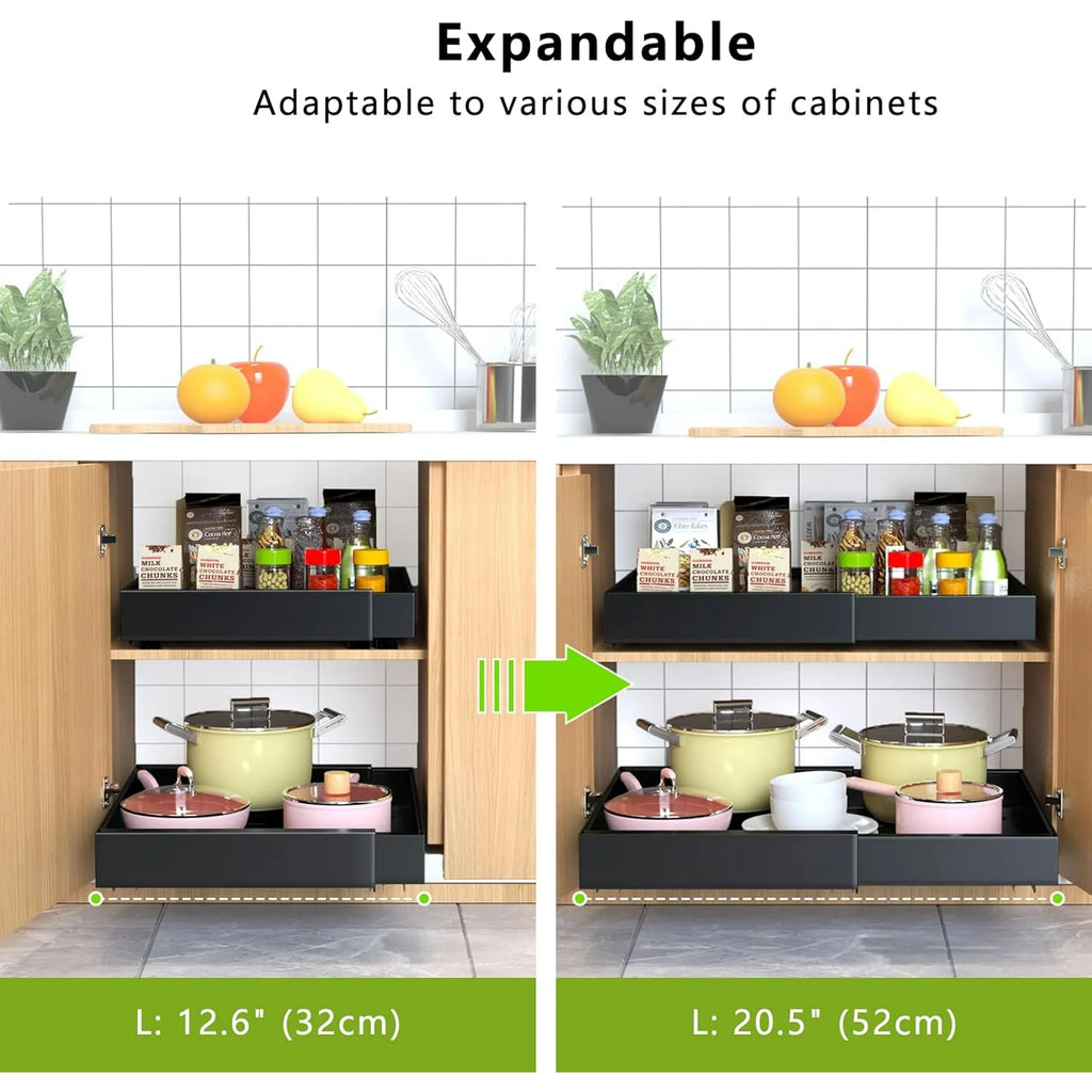 4 Pack Pull Out Cabinet Organizer 21Deep Expandable Slide Out Drawer Organizers M319