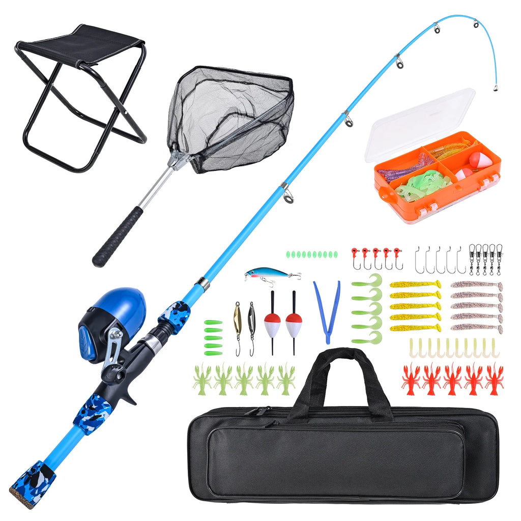 Fishing Kit with Rod, Reel, Stool, Landing Net, and Tackle Box C966409