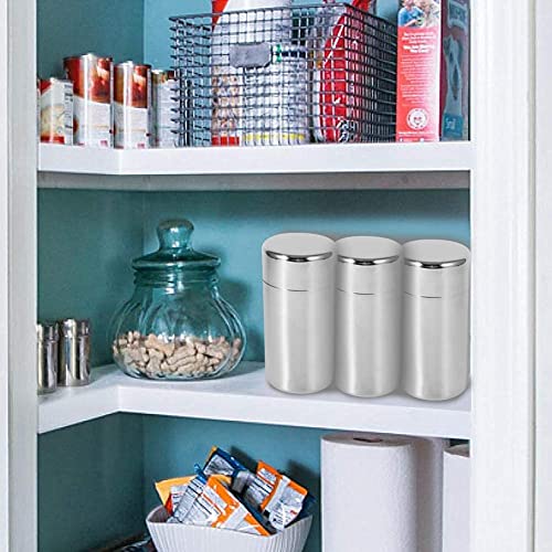 Stainless Steel Tea Canister with Airtight Double Lids (550ml) I479