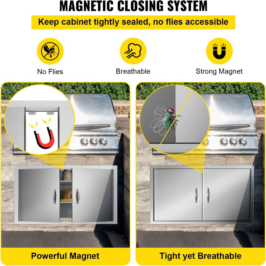 Stainless Steel Double BBQ Door 39W x 26H Inch R68847