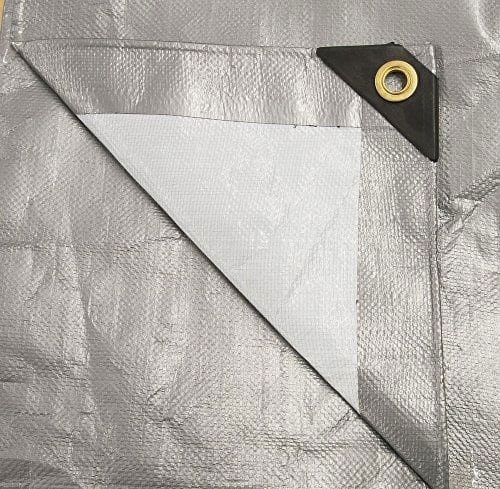 12-ft. x 25-ft. Ultra Heavy-Duty 8 oz/16-mil Poly Tarp Reversible Silver/White H595900