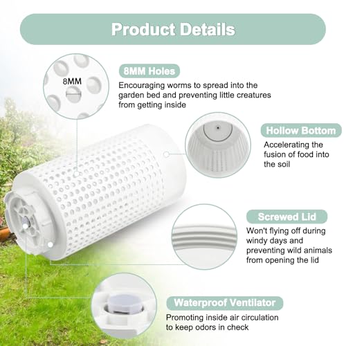 White 2 Gallons In-Ground Worm Compost Bin J903
