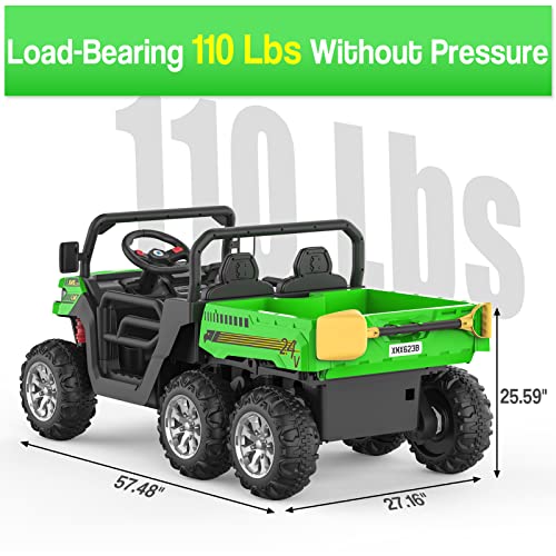 Ride On Dump Truck with Remote Control Electric UTV Vehicles with Electric Dump Bed, 4WD 6 Wheels Ride On Toys L826341