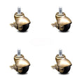 Antique Brass Hooded Swivel Ball Casters Set 4 M5042