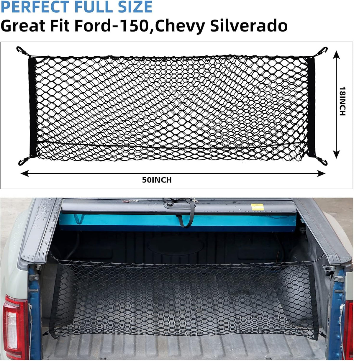 Double-Layer High Elastic Car Rear Cargo Net I888266