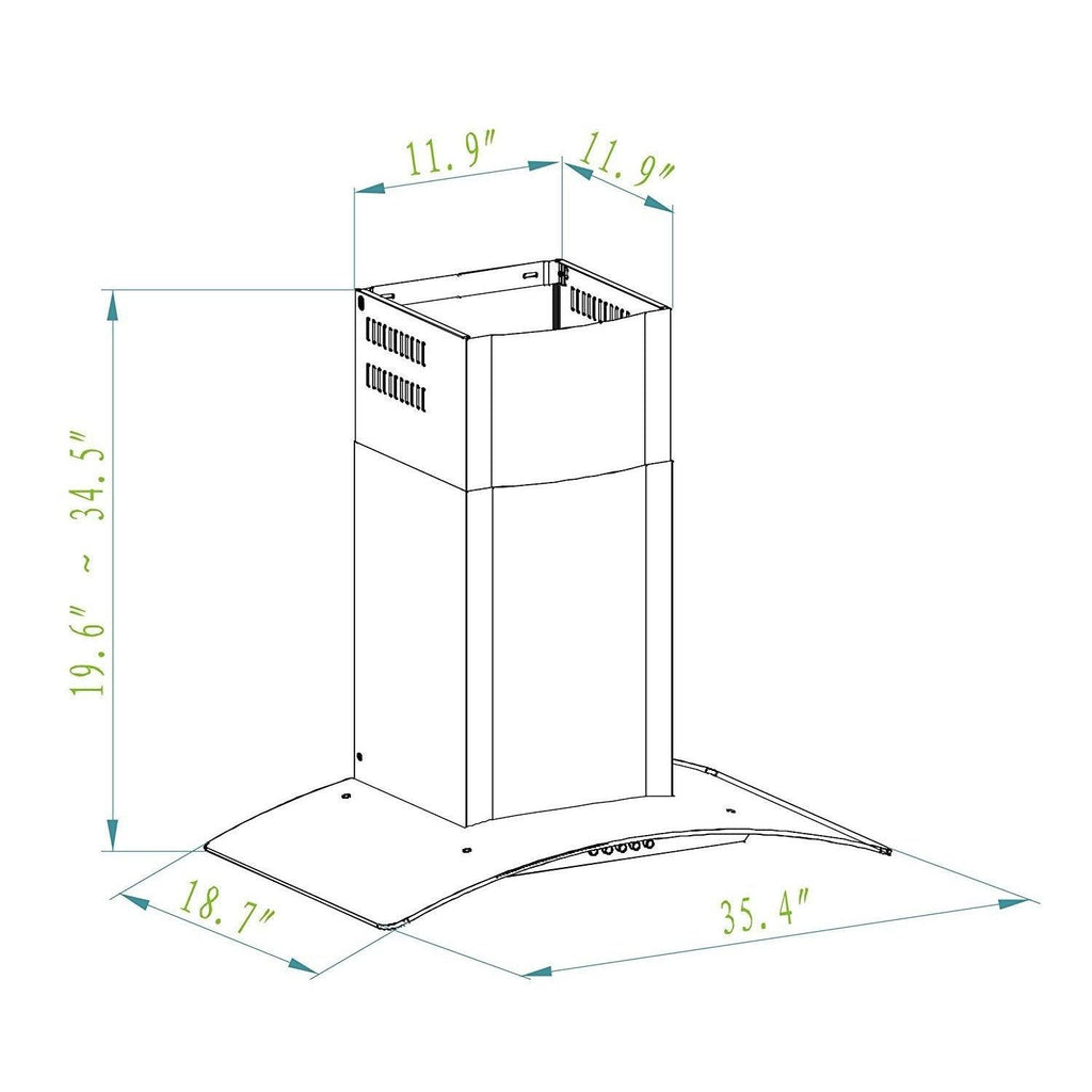 36x22 Convertible Stainless Steel Wall Mount Range Hood O401